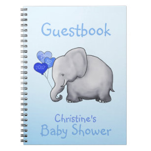 Livre d'or du Baby shower des petits éléphants ble