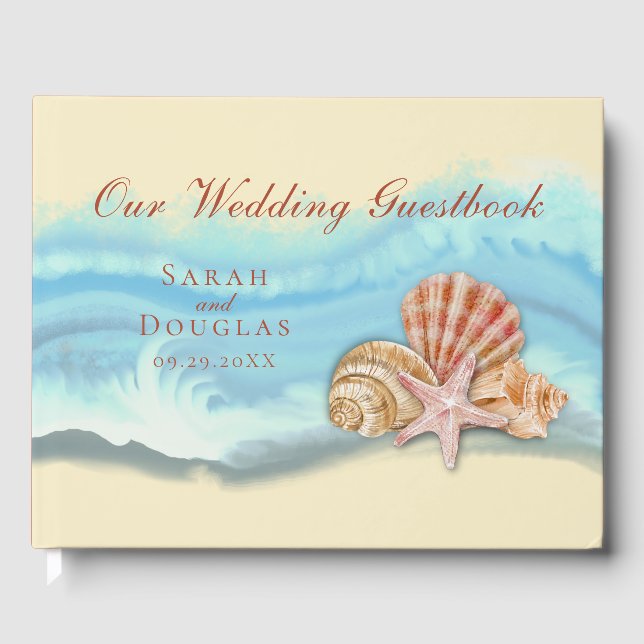 Livre d'or du Mariage Blue Ocean Wave (Recto)