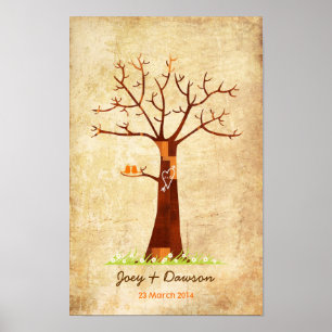Livre d'or du Mariage de l'arbre d'empreintes digi