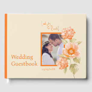 Livre d'or du Mariage Floral Orange