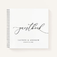 Livre d'or du Mariage minimaliste noir et blanc