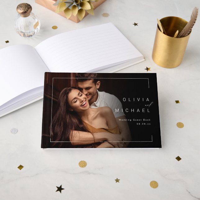 Livre d'or du mariage photo moderne chic et minima (Recto ouvert)