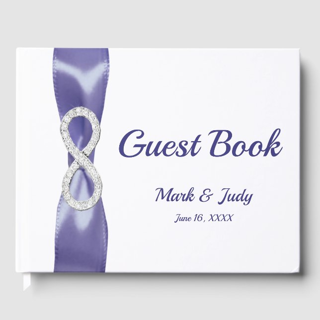 Livre d'or du Mariage Purple Blue Diamond Infinity (Recto)