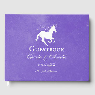 Livre d'or du Mariage Purple Unicorn