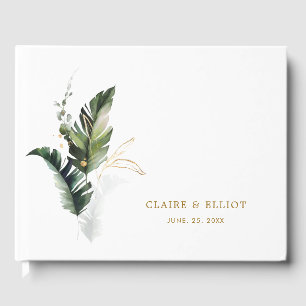 Livre d'or du Mariage Tropical Foliage Gold