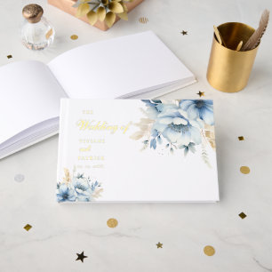 Livre D'or Dusty Blue Floral SPring Bloom Mariage