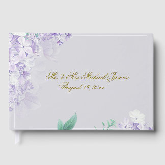Livre D'or Dusty Purple Fleurs De Printemps Fleurs De Mariage