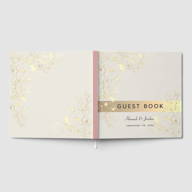 Livre D'or Dusty Rose Gold Floral Wedding (Complet)