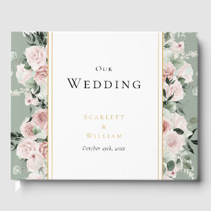 Livre D'or Dusty Rose Gold Sage Green Vintage Wedding