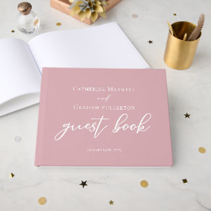 Livre D'or Dusty Rose Pink Typographie Mariage romantique
