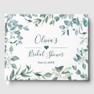Livre D'or Eau-forte Eucalyptus Plantes Vertes Baby Shower d