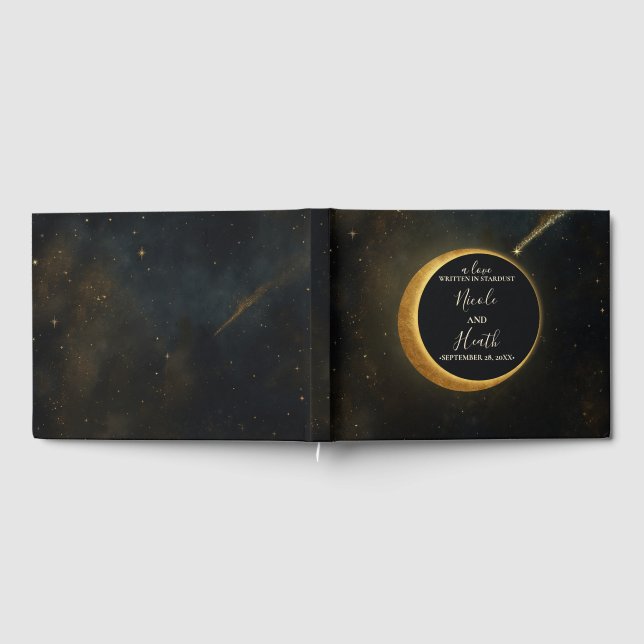 Livre D'or Éclipse de poussière d'étoile dorée Mariage célest (Complet)