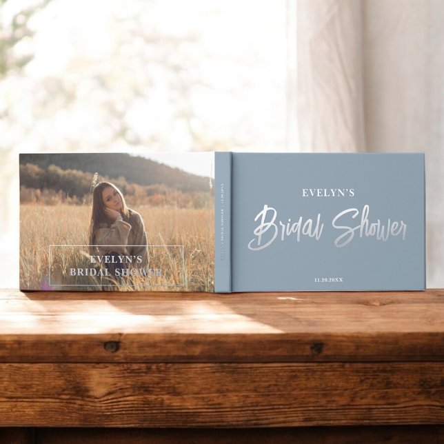 Livre D'or Écriture de pinceau de brosse de photo élégant ble (Créateur téléchargé)