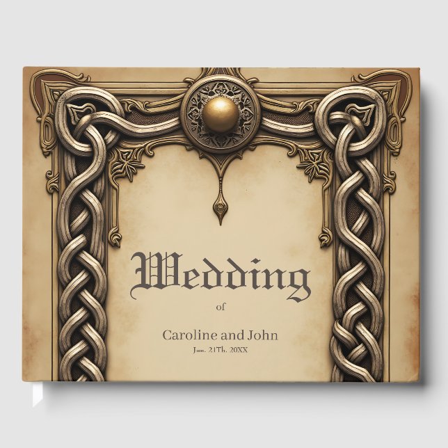 Livre D'or Elégance celtique avec coeur et ailes. (Recto)