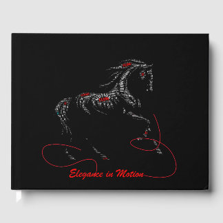 Livre D'or Élégance en Mouvement Typographie de Cheval