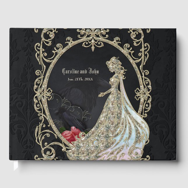 Livre D'or Élégance en or et noir. (Recto)