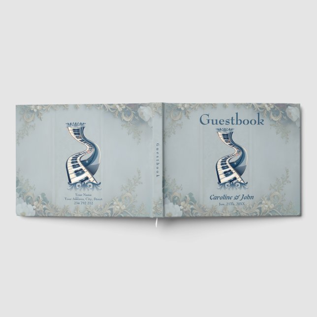 Livre D'or Elegance in piano keys and blossoms.  (Complet)