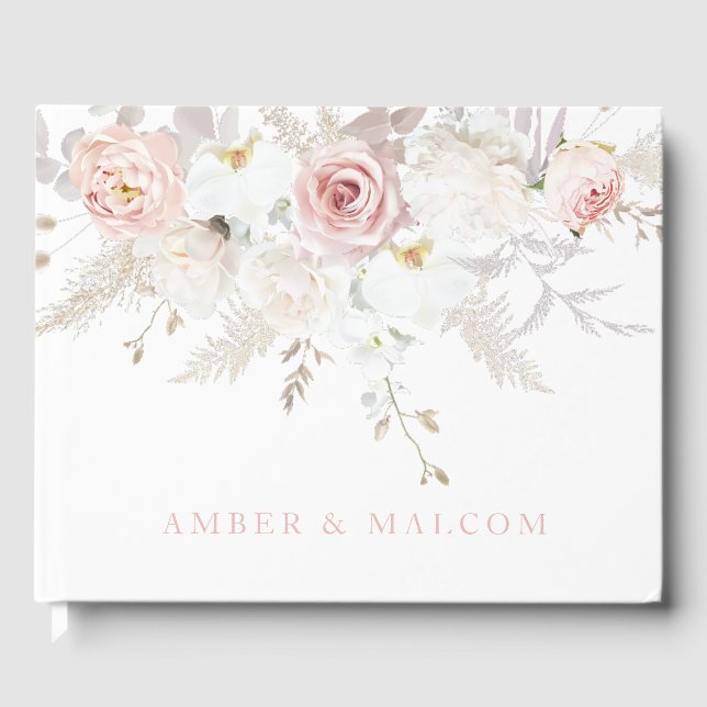 Livre D'or Elégance magnifique : Blush & White Floral Mariage (Recto)