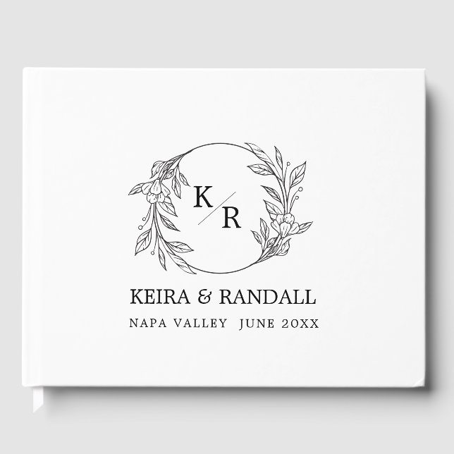 Livre D'or Elégance rustique : Floral naturel et typographie  (Recto)