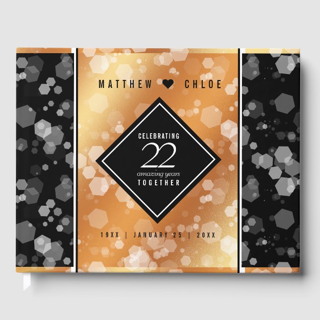 Livre D'or Élégant 22e anniversaire de Mariage de cuivre (Recto)