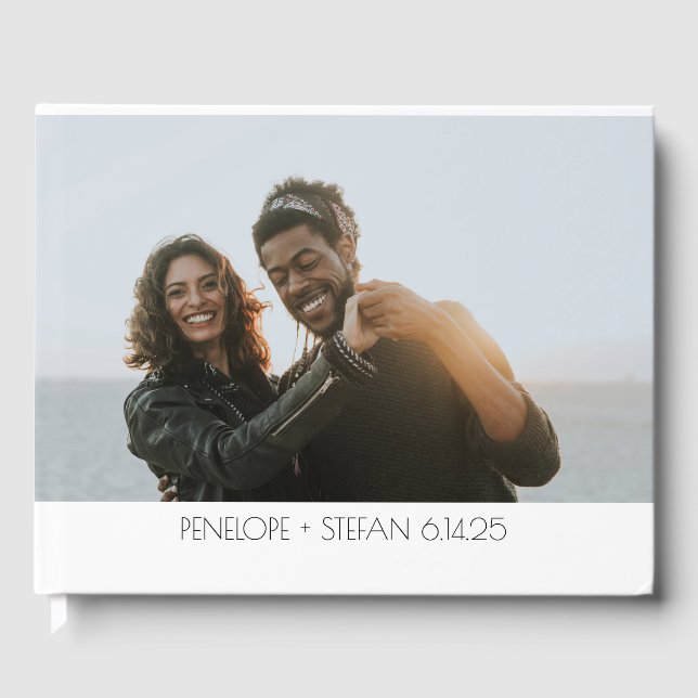 Livre D'or Élégant 2 photo complète simple Mariage personnali (Recto)