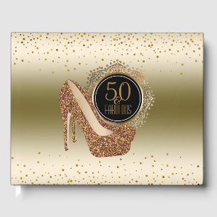 Livre D'or Élégant 50e anniversaire 50 & Fabulous Black Gol