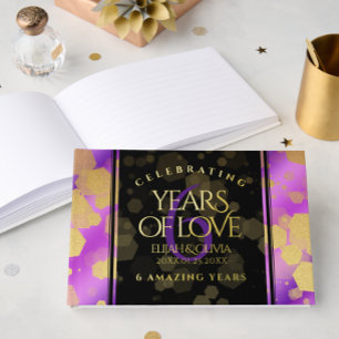 Livre D'or Élégant 6ème anniversaire de Mariage d'Améthyste