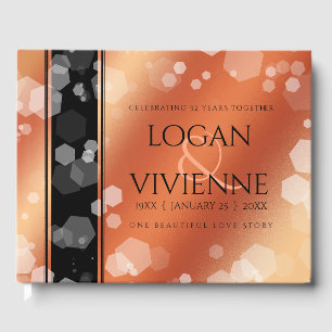 Livre D'or Élégant 8ème 32ème anniversaire de Mariage de bron