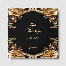 Livre d'or élégant à cadre doré