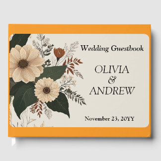 Livre D'or Élégant accent floral et palette de couleurs maria
