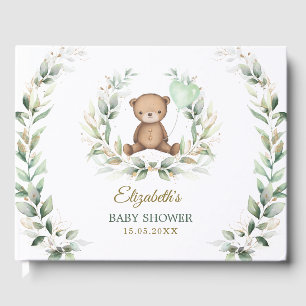 Livre D'or Elégant Baby shower d'ours doré en peluche