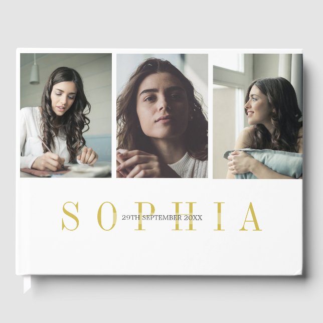 Livre D'or Élégant Bat mitzvah photo personnel 3 (Recto)