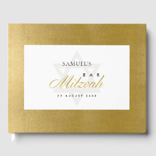 LIVRE D'OR ÉLÉGANT BAT MITZVAH SIMPLE DE BARRE D'OR FAUX PROP