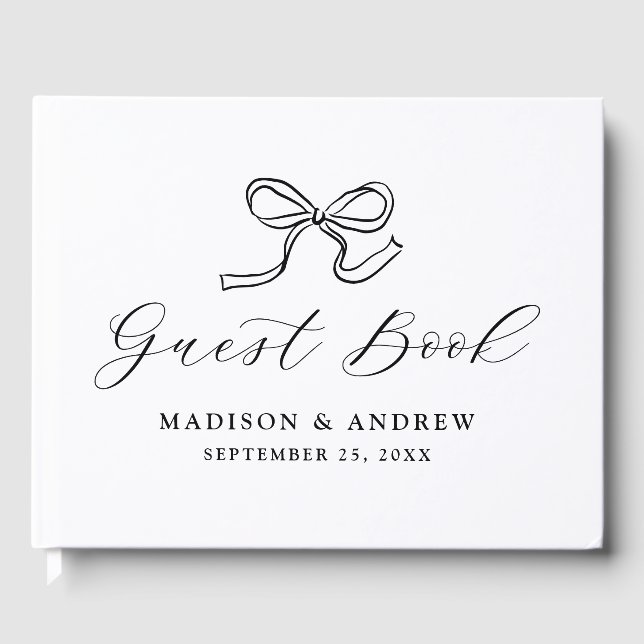 Livre D'or Elegant Black Bow Wedding (Recto)