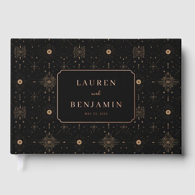 Livre D'or Elegant Black Celestial Stars (Recto)