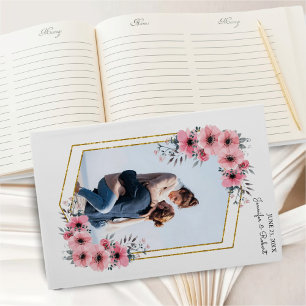 Livre D'or Elégant Blush Floral Gold Frame Mariage photo
