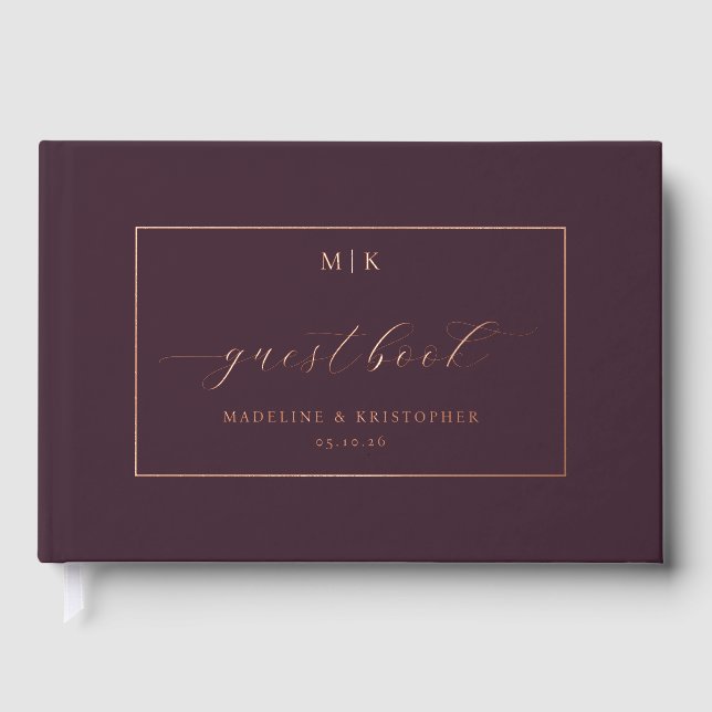 Livre D'or Elegant Burgundy Calligraphy (Recto)