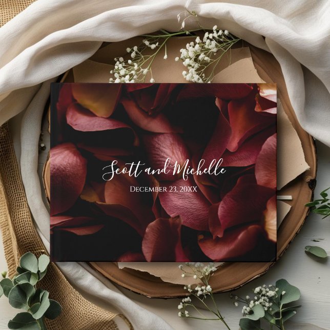 Livre D'or Elegant Burgundy Romantic Rose Guest Book (Créateur téléchargé)