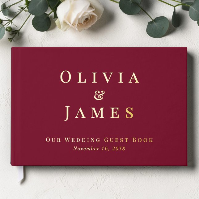 Livre D'or Elegant Burgundy Wedding (Elegant Burgundy Wedding Foil Guest Book)