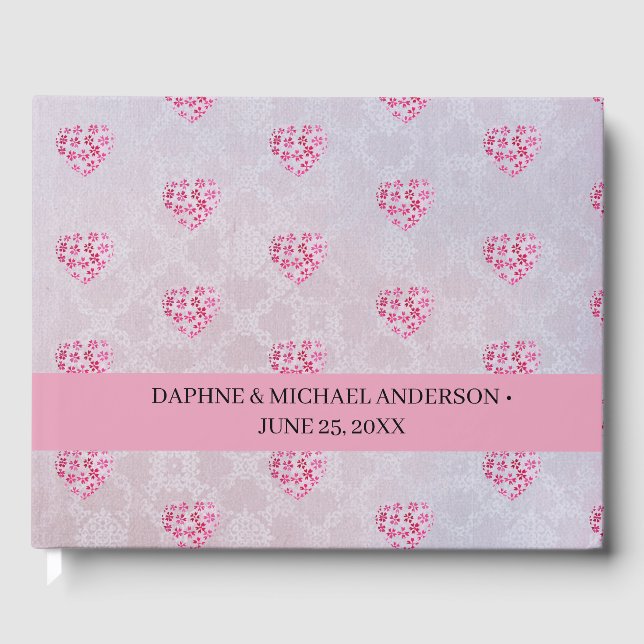 Livre D'or Élégant Chic Mariage moderne Simple violet rose (Recto)