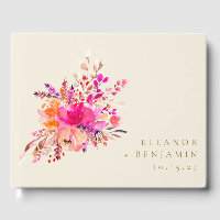 Elégant Chic Rose Aquarelle Mariage Floral Personn