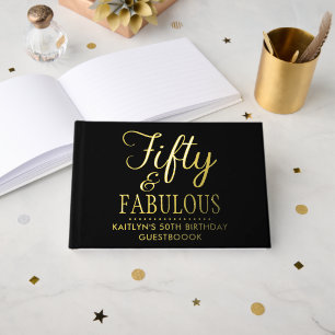 Livre D'or Elégant Cinquante et Fabuleux ! Fête d'anniversair