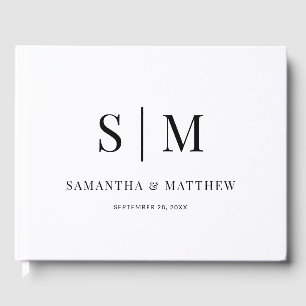 Livre D'or Élégant classique minimal Mariage Monogramme