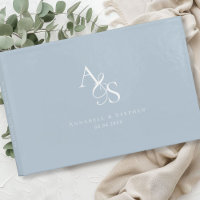 Élégant, Classique, Monogramme, Bleu Poudre, Maria