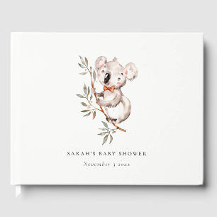 Livre D'or Elégant Cute Cudely Koala Foliage Baby shower