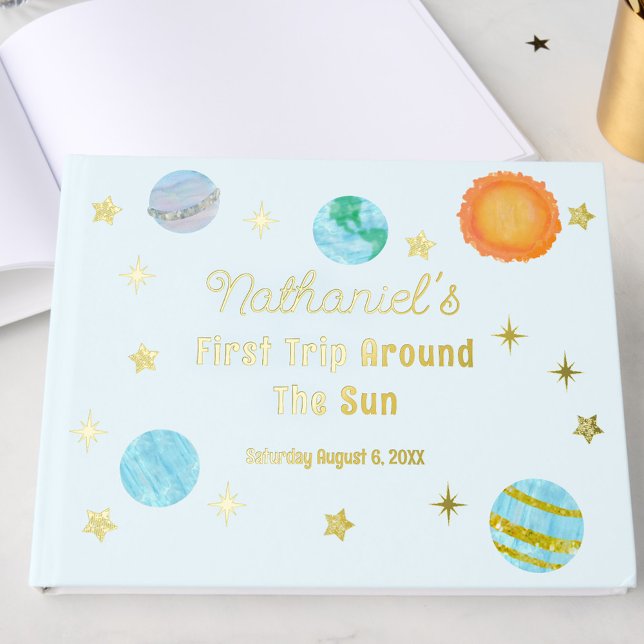 Livre D'or Elegant First Trip Around The Sun Boy's Birthday (Créateur téléchargé)