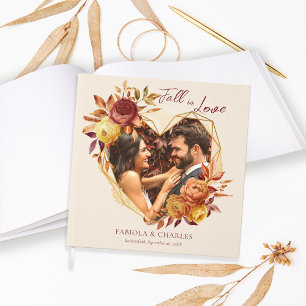 Livre D'or Élégant Floral Bohème Tombez amoureux Photo Mariag