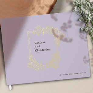 Livre D'or Élégant Floral Crest Classic Botanical Mariage