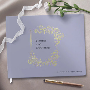 Livre D'or Élégant Floral Crest Classic Botanical Mariage