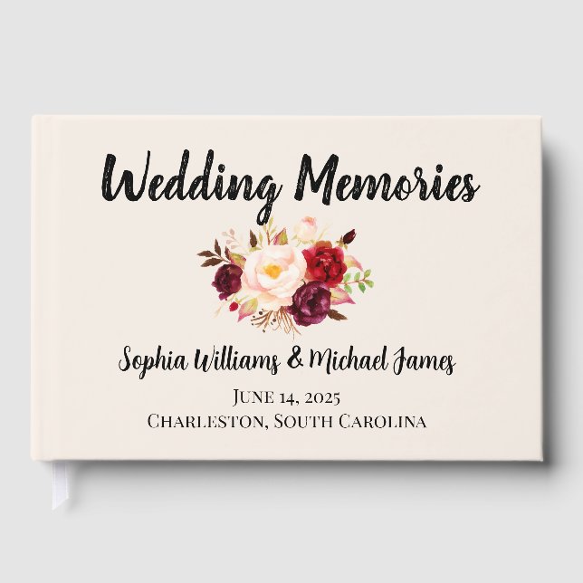 Livre D'or Elegant Floral Wedding (Recto)